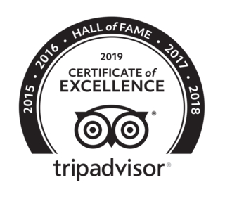 TripAdvisor Certificate of Excellence Hall of Fame 2019