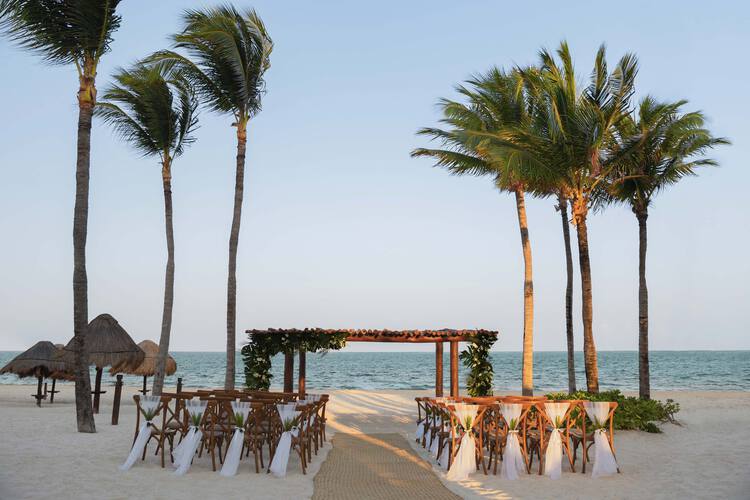 Beachfront wedding gazebo overlooking the ocean at Excellence Riviera Cancun