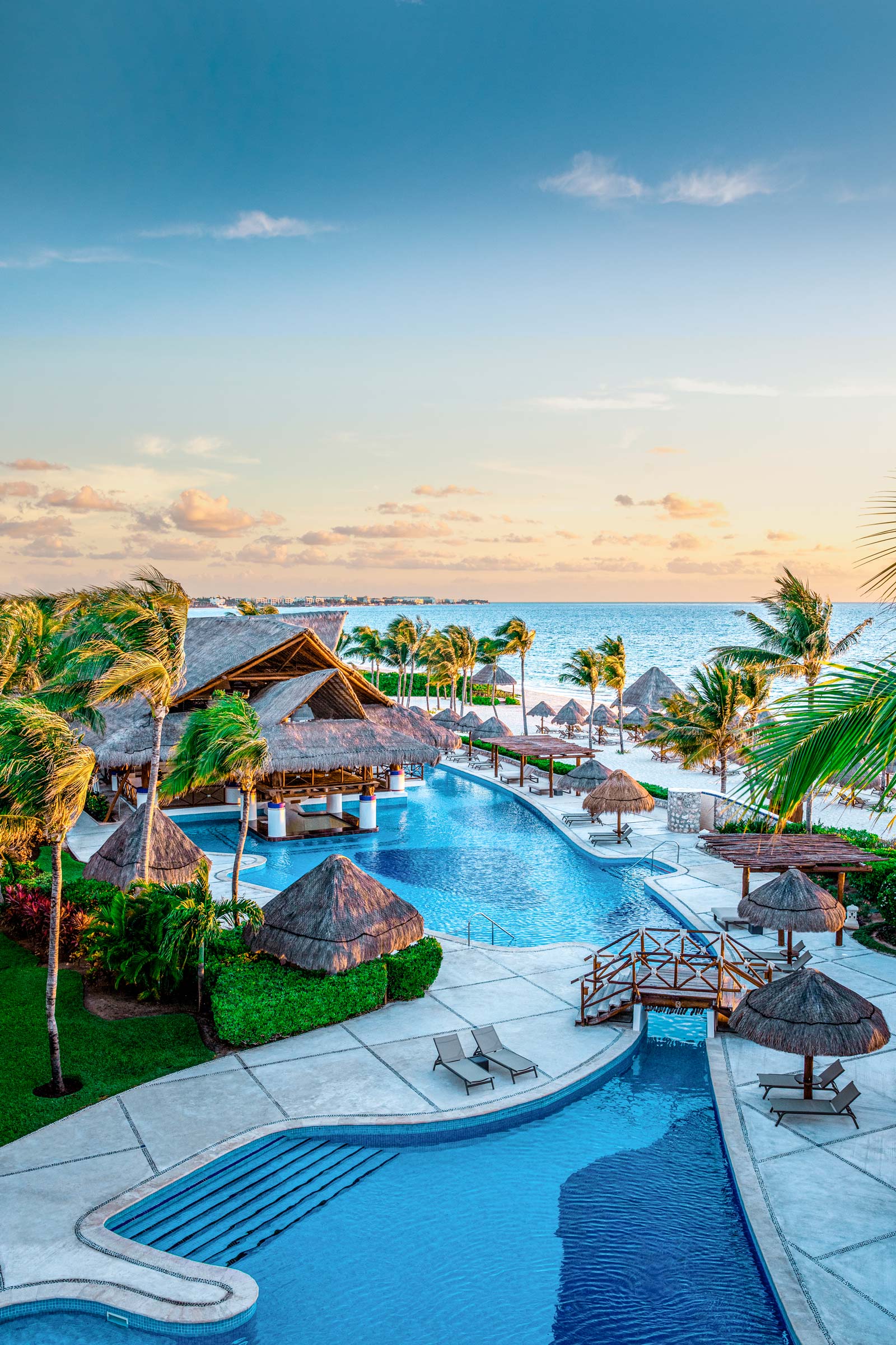 The Best Resort in the Riviera Maya Pool at Sunrise 